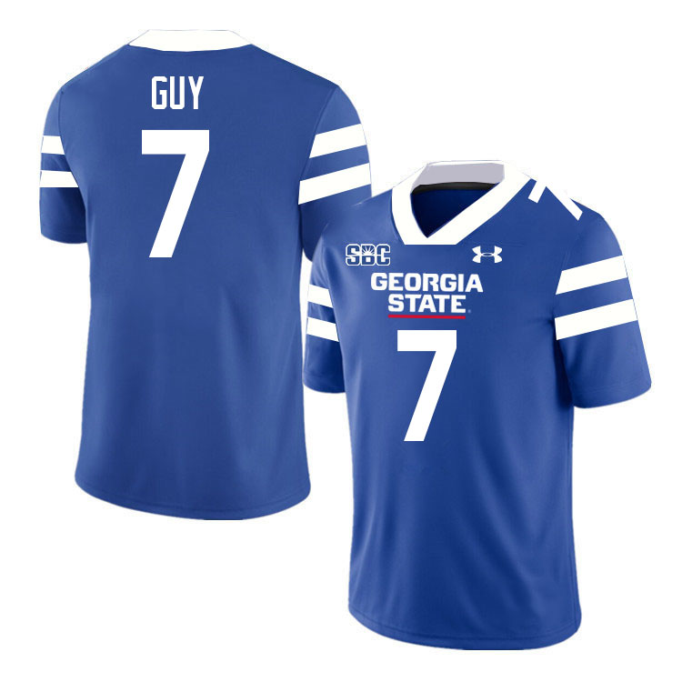 Georgia State Panthers #7 Izaiah Guy College Football Jerseys Stitched-Blue